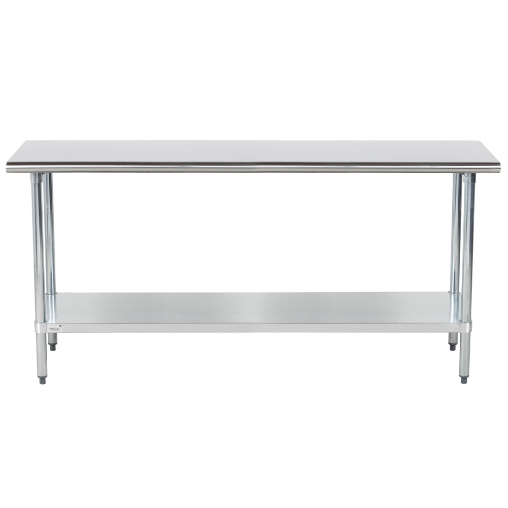 Advance Tabco GLG-306 30" x 72" 14 Gauge Stainless Steel Work Table with Galvanized Undershelf