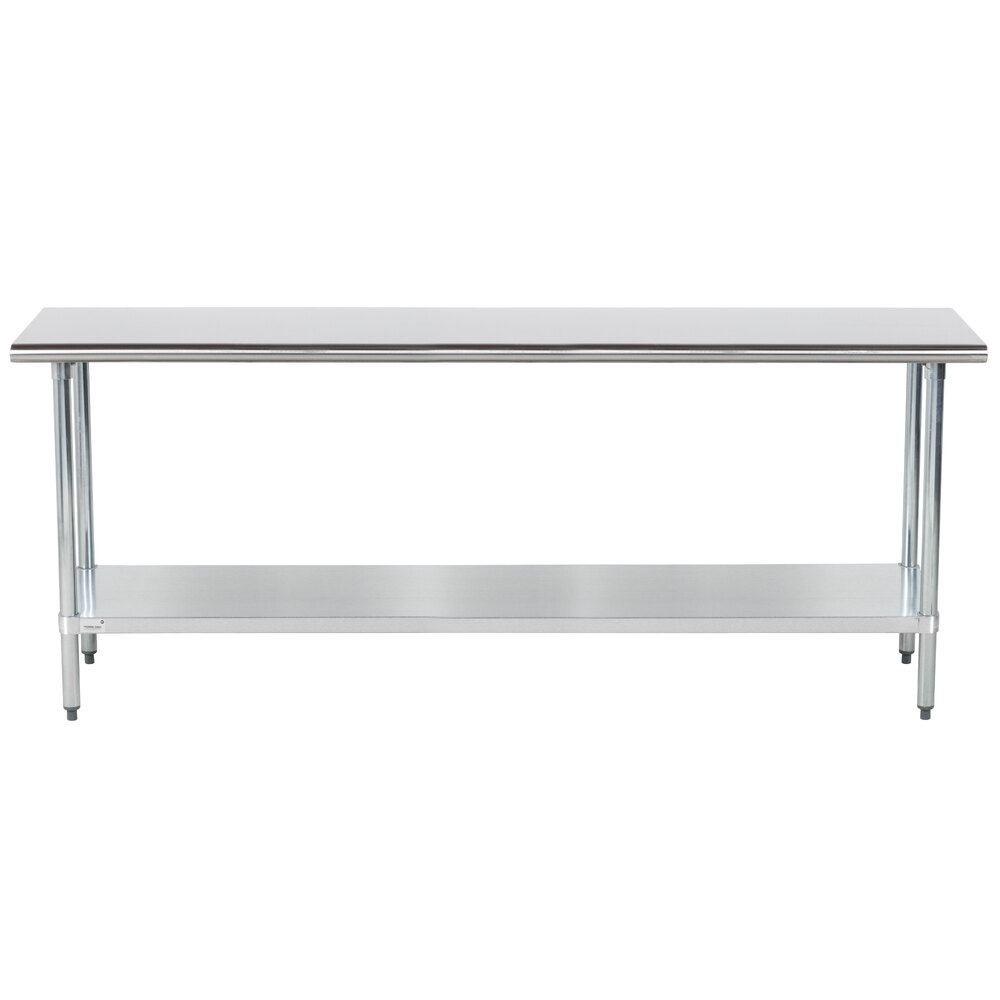 Advance Tabco GLG-307 30" x 84" 14 Gauge Stainless Steel Work Table with Galvanized Undershelf