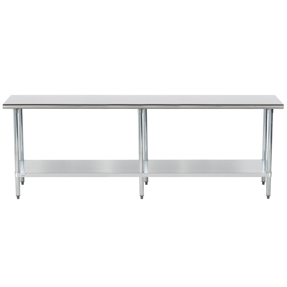 Advance Tabco GLG-308 30" x 96" 14 Gauge Stainless Steel Work Table with Galvanized Undershelf