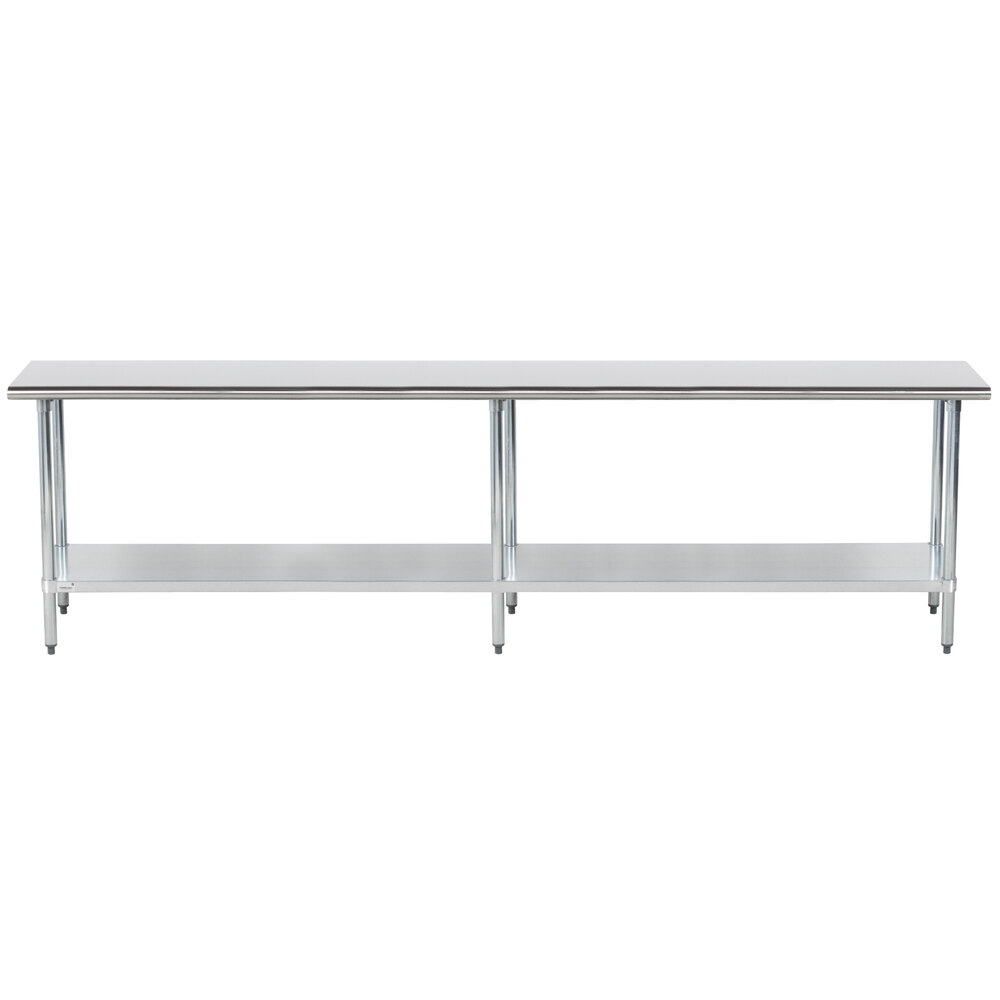 Advance Tabco GLG-3010 30" x 120" 14 Gauge Stainless Steel Work Table with Galvanized Undershelf