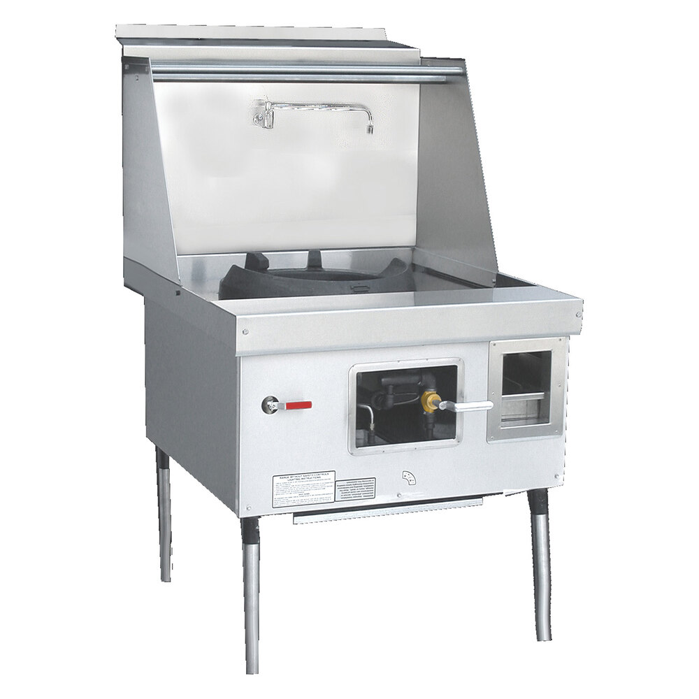 Town Y-1-SS-P-13 York™ Single Chamber Liquid Propane Wok Range with 13" Mandarin Chamber - 92,000 BTU