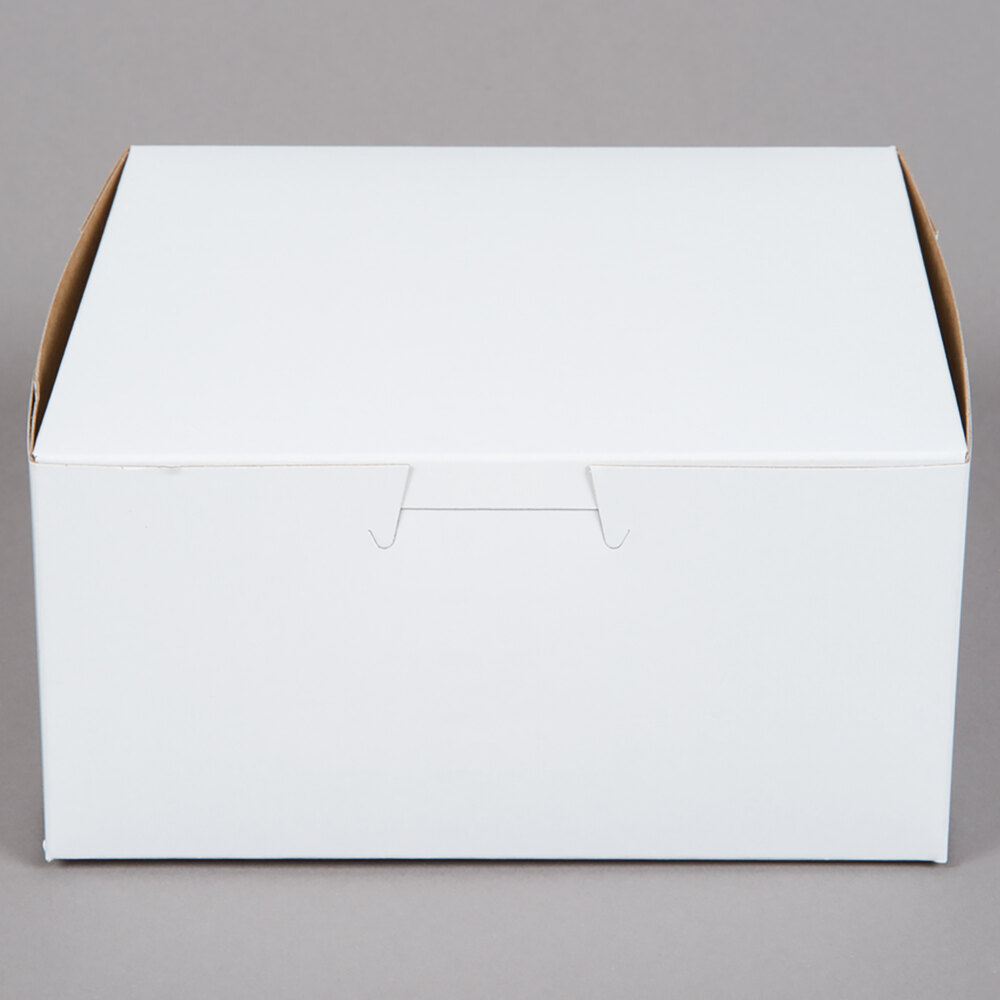 6" x 6" x 3" White Customizable Pie / Bakery Box - 10/Pack