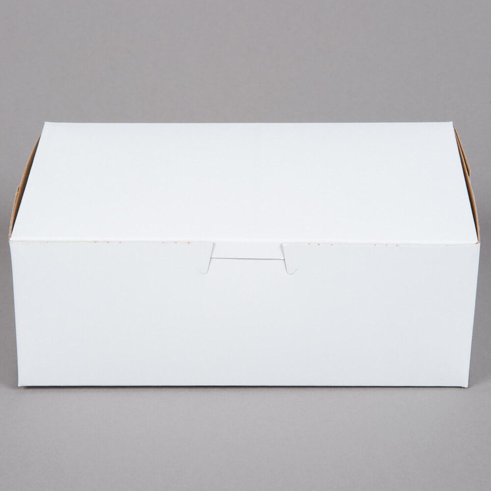 8" x 5" x 3" White Customizable Bakery Box - 10/Pack