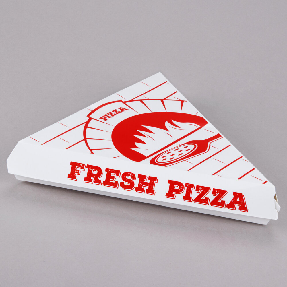 Choice White Clay Coated Clamshell Pizza Slice Box - 400/Case