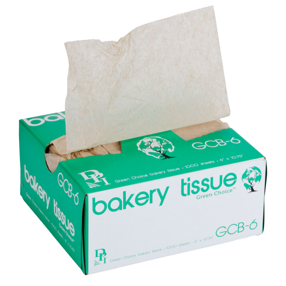 Durable Packaging 6" x 10 3/4" Green Choice Interfolded Kraft Unbleached Brown Soy Wax Bakery Tissue - 10,000/Case
