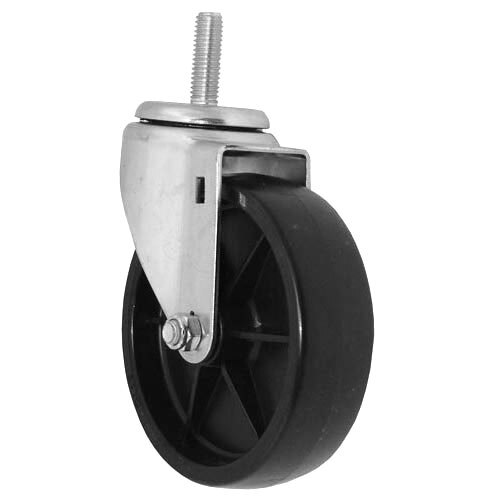 AllPoints 263267 5" Swivel Threaded Stem Caster - 1/2"-13 x 1 1/2" Stem, 260 lb. Capacity