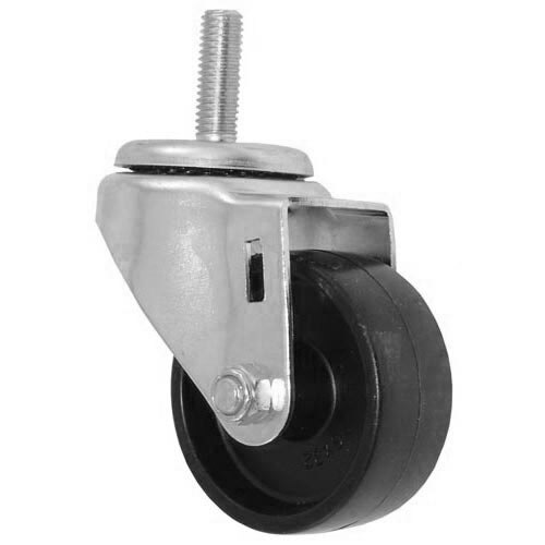 AllPoints 263277 3" Swivel Threaded Stem Caster - 1/2"-13 x 1 1/2" Stem, 220 lb. Capacity