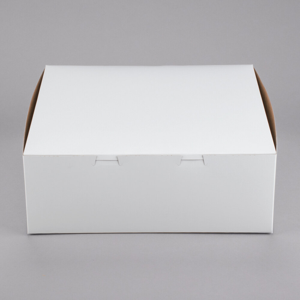 14" x 14" x 6" White Customizable Cake / Bakery Box - 50/Bundle