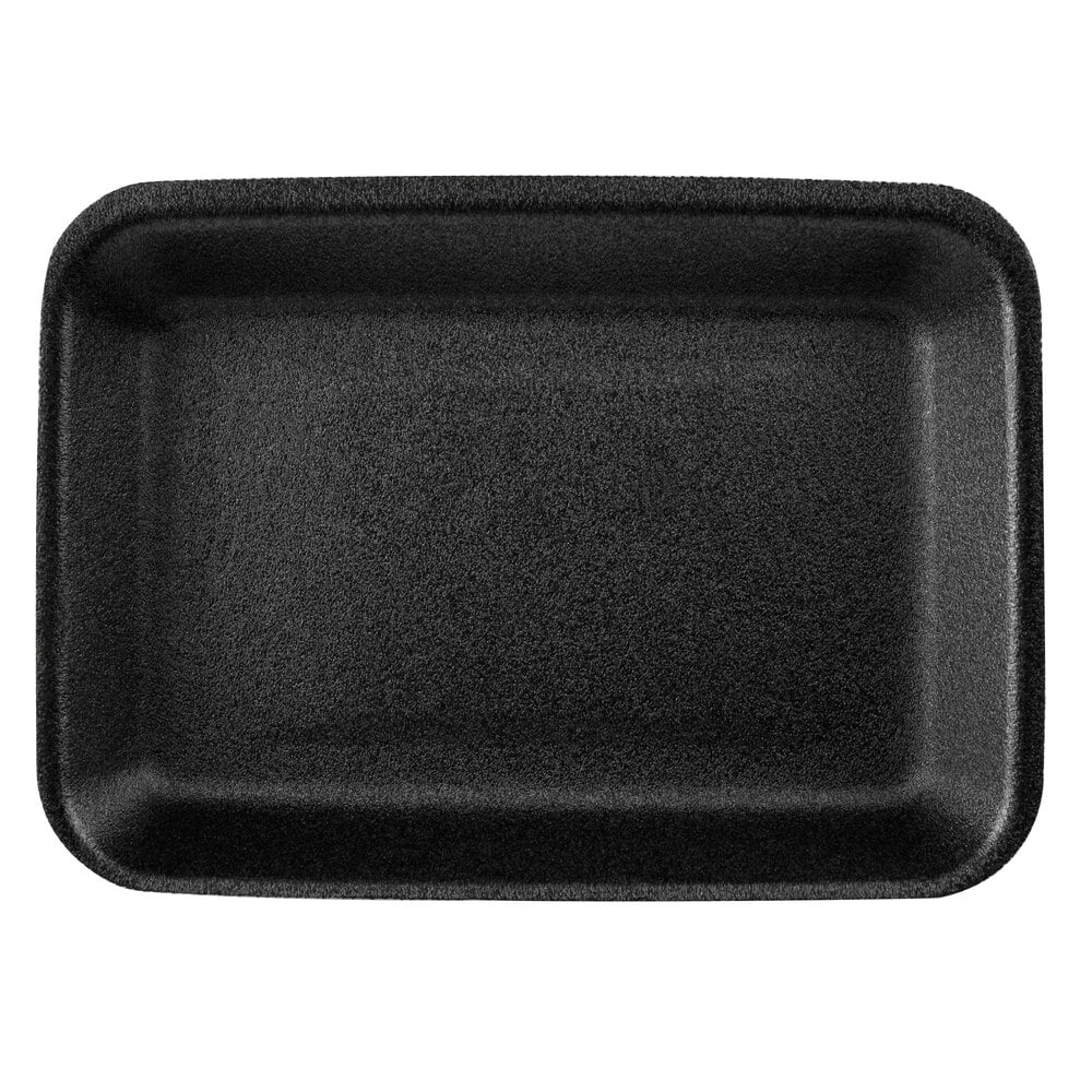 CKF 87802 (#2) Black Foam Meat Tray 8 1/4" x 5 3/4" x 1" - 500/Case