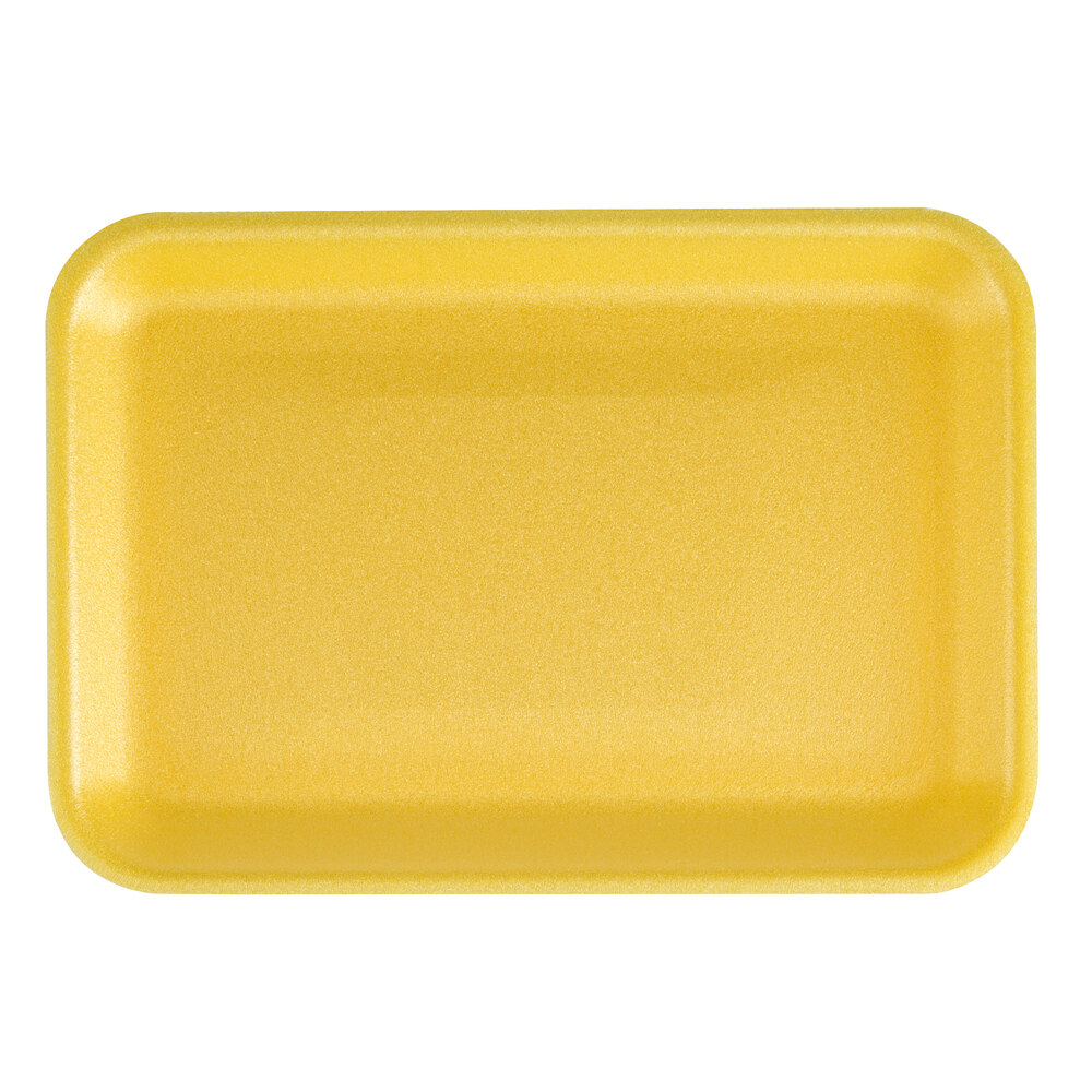 CKF 87903 (#2S) Yellow Foam Meat Tray 8 1/4" x 5 3/4" x 1/2" - 500/Case