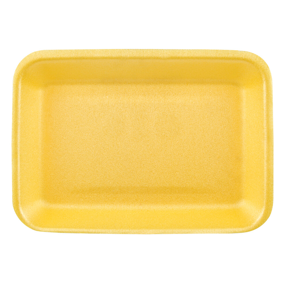 CKF 87902 (#2) Yellow Foam Meat Tray 8 1/4" x 5 3/4" x 3/4" - 500/Case