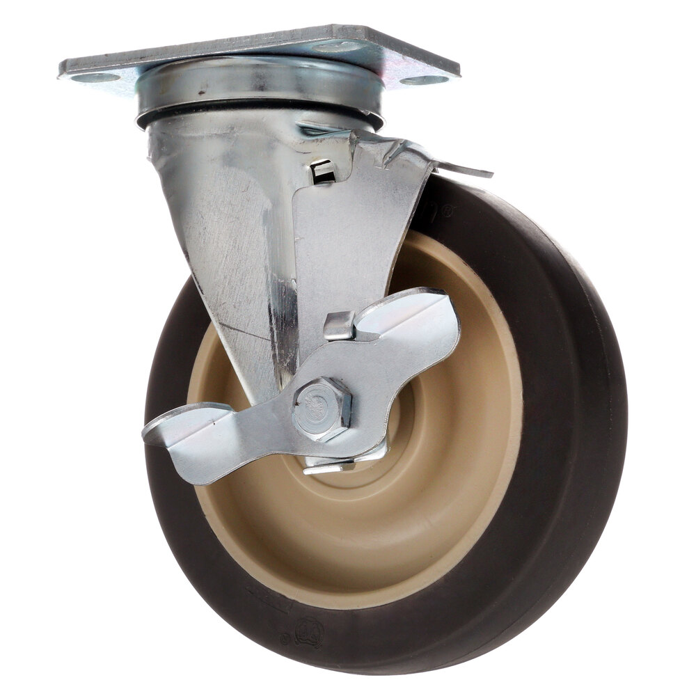 AllPoints 262375 5" Swivel Plate Caster with Brake - 300 lb. Capacity