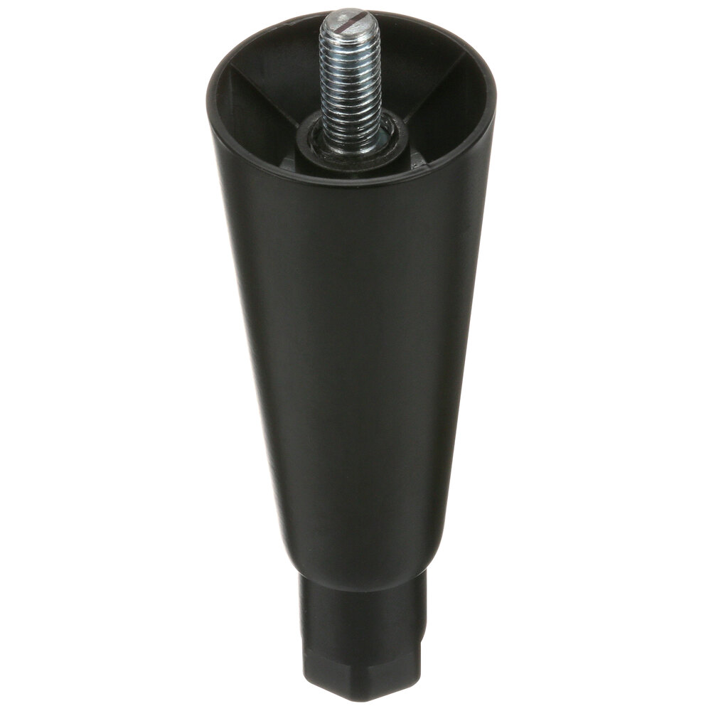 AllPoints 262436 6" Black Epoxy Coated Adjustable Equipment Leg - 1/2"-13 Stud, 2000 lb. Capacity