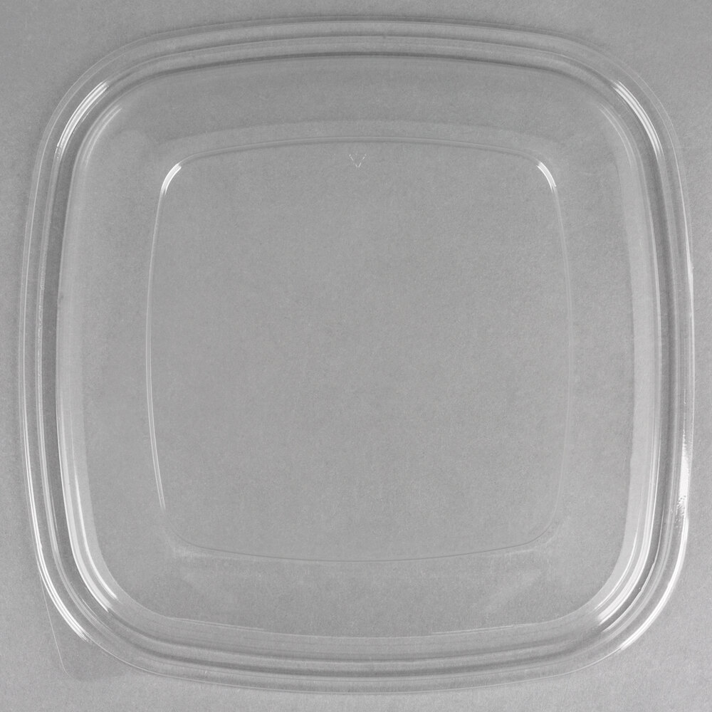 Sabert 54160B50 Bowl2 Clear Dome Lid for 80 oz. and 160 oz. Square Bowls - 50/Case
