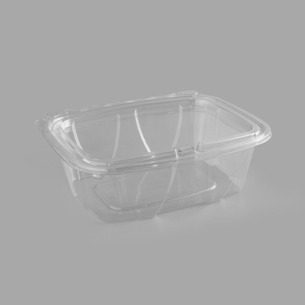 Dart ClearPac SafeSeal 24 oz. Tall Tamper-Resistant, Tamper-Evident Hinged Container with Flat Lid - 200/Case