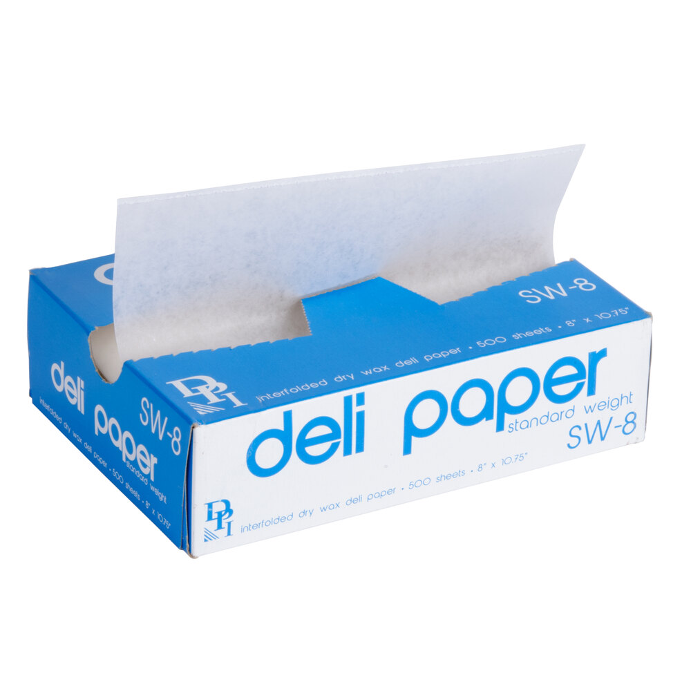 Durable Packaging SW-8 8" x 10 3/4" Interfolded Deli Wrap Wax Paper - 6,000/Case