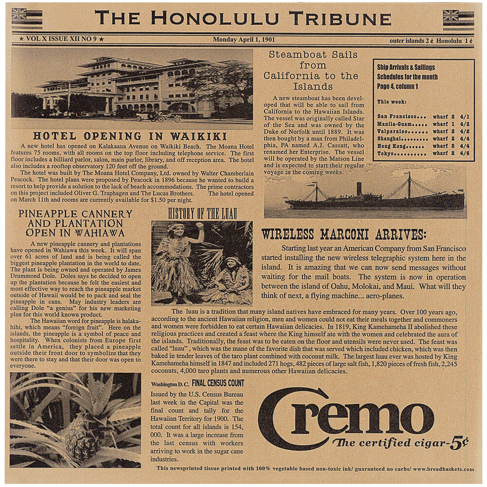 GET Enterprises 4-TH1700 Brown 12" x 12" Hawaii Newsprint Liner - 1,000/Case