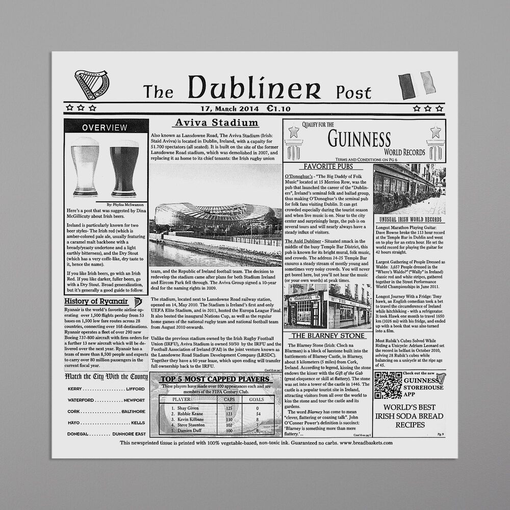 GET Enterprises 4-TD1900 White 12" x 12" Dublin Newsprint Liner - 1,000/Case