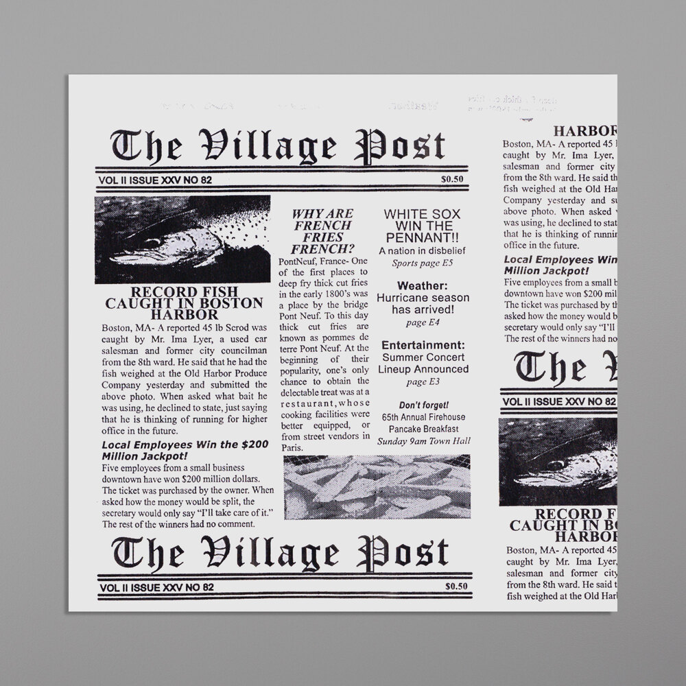 Get Enterprises 4-T3000 7" x 7" Village Post Newsprint Double-Open Bag - 2,000/Case