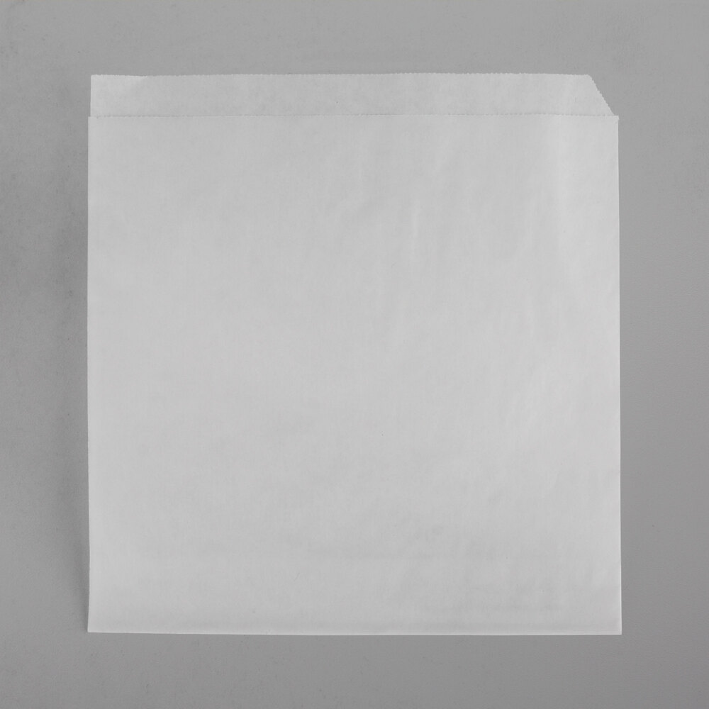 GET Enterprises 7" x 7" White Double-Open Bag / Cone Basket Liner - 250/Case