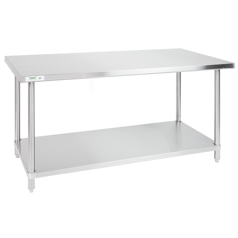 Regency 30" x 60" 16-Gauge 304 Stainless Steel Commercial Work Table with Undershelf