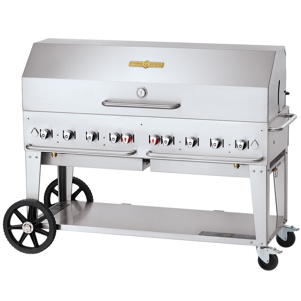 Crown Verity CV-MCB-60-1RDP-LP Liquid Propane 60" Mobile Outdoor Grill with Single Roll Dome Package