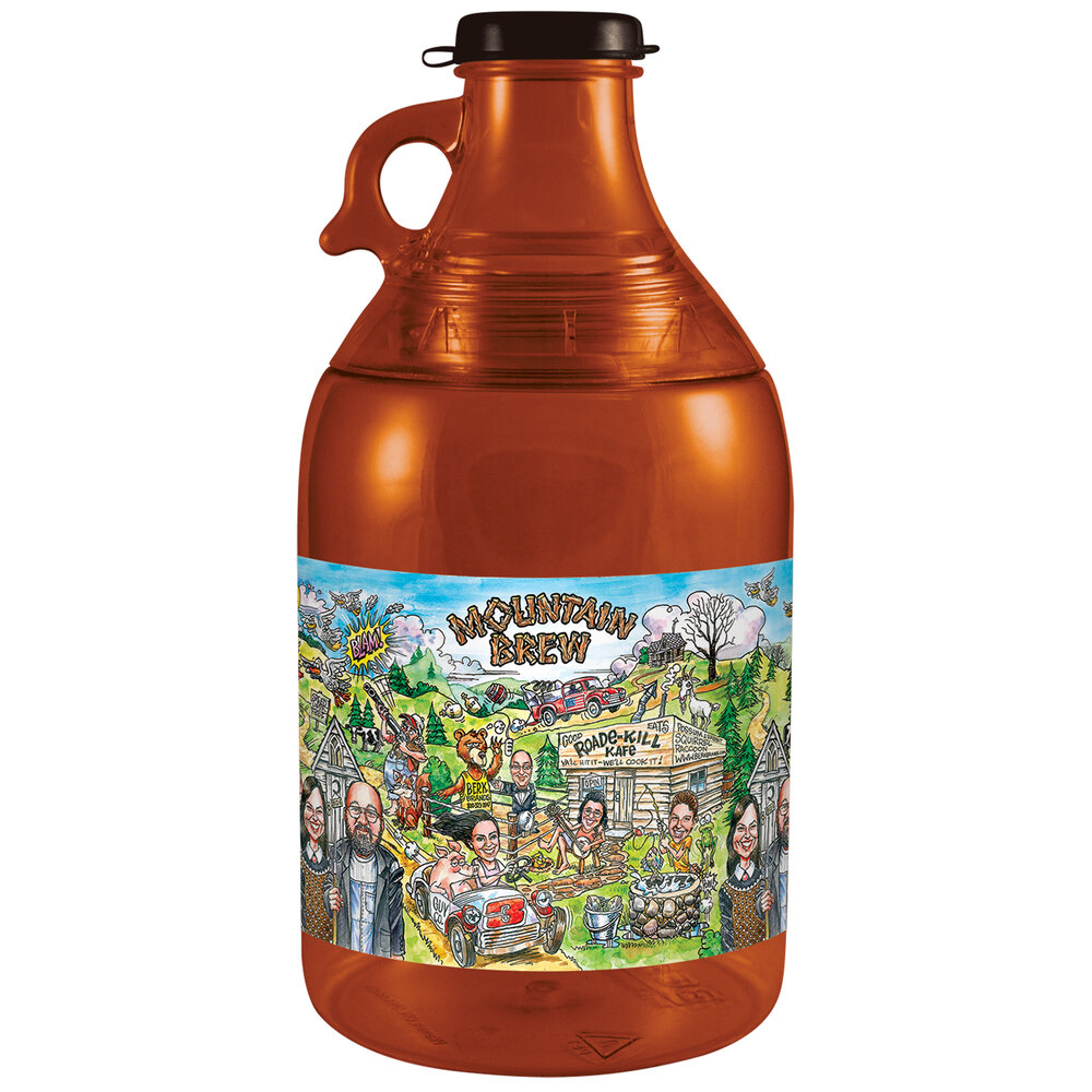 54 oz. Plastic Mountain Brew Soda Growler - 30/Case