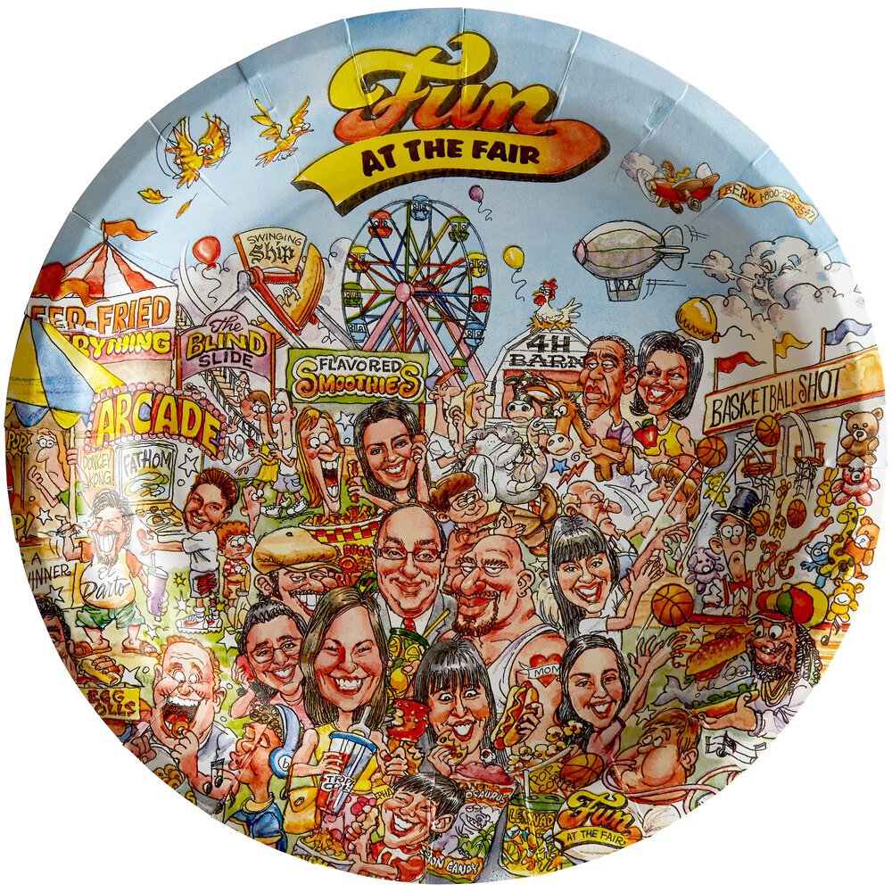 9" Fun at the Fair Paper Plate - 1,000/Case