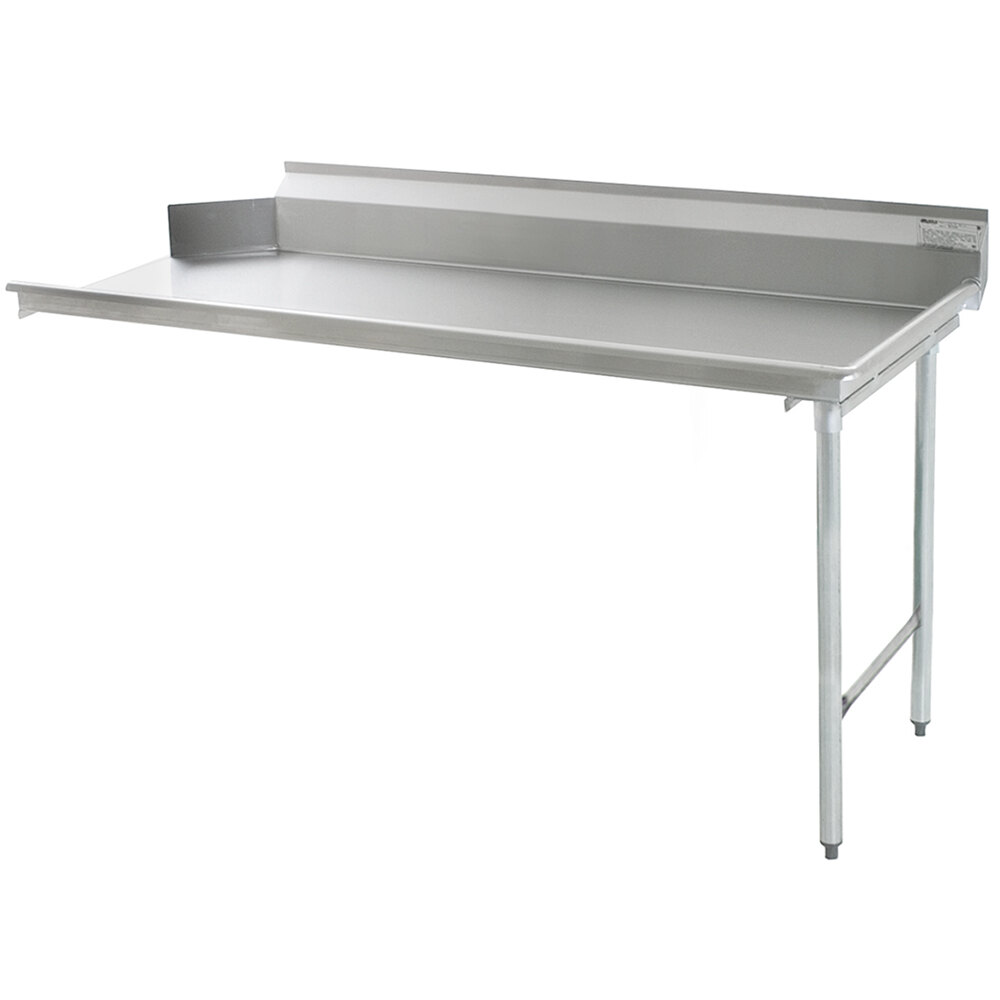 Eagle Group CDTR-72-16/4 72" Right Side 16 Gauge 430 Series Stainless Steel Clean Dish Table