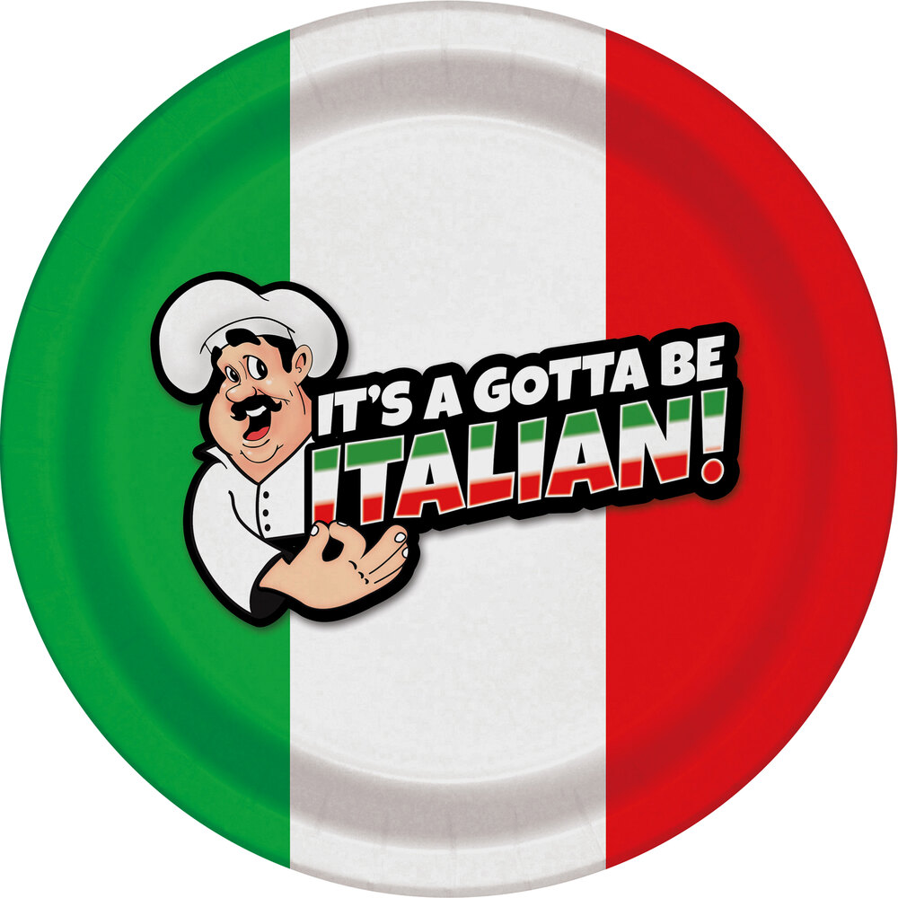 9" "It's a Gotta Be Italian" Paper Plate - 1,000/Case