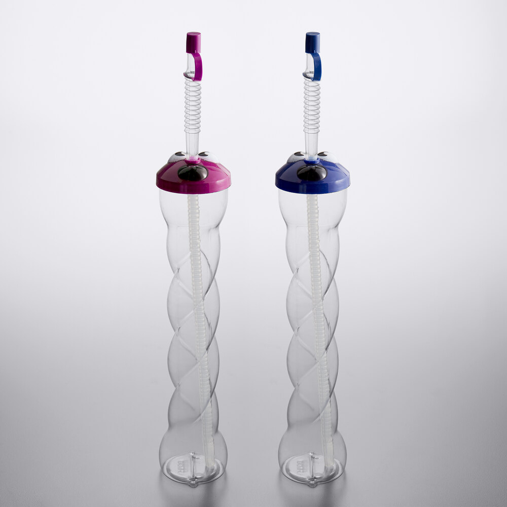 12 oz. Twisted Kiddie Yarder with Bug Face Lid and Straw - 72/Case
