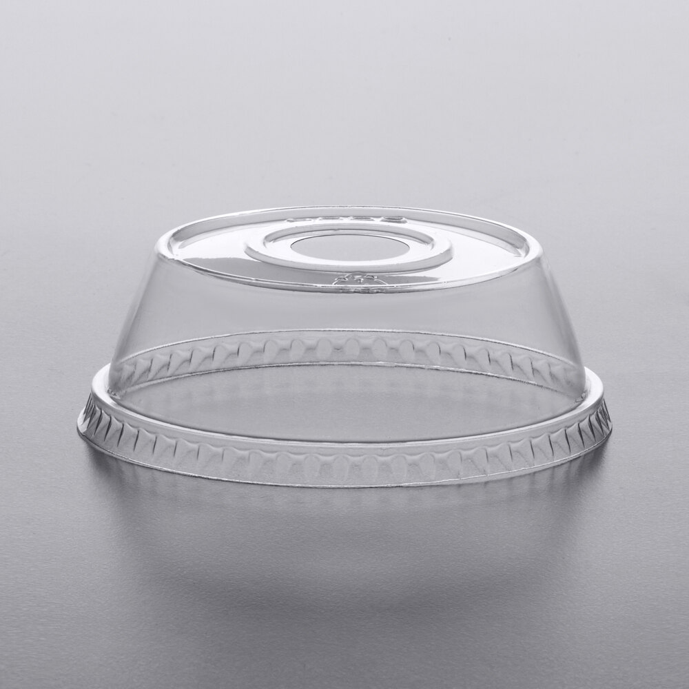 Dome PET Lid with 1" Hole for Parfait Cups - 500/Case