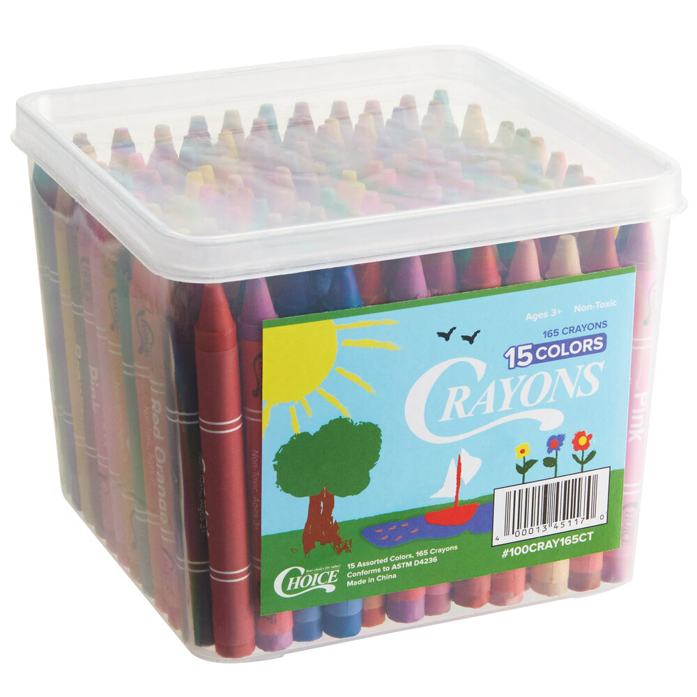 Choice 165-Count Bulk School Crayon Bucket
