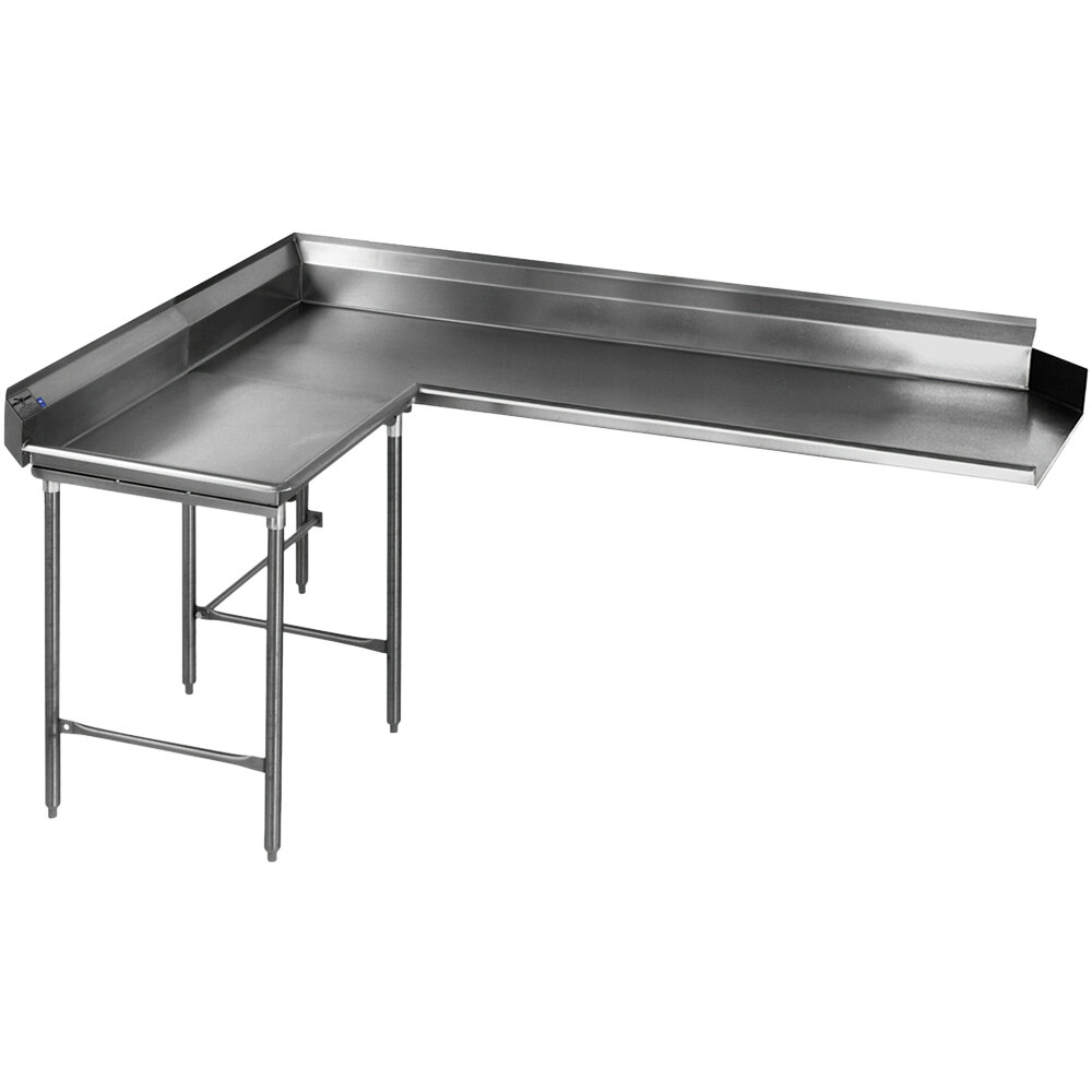 Eagle Group CDTCL-84-14/3 84" Left Side 14 Gauge, Type 304 Stainless Steel Clean L-Shape Dishtable