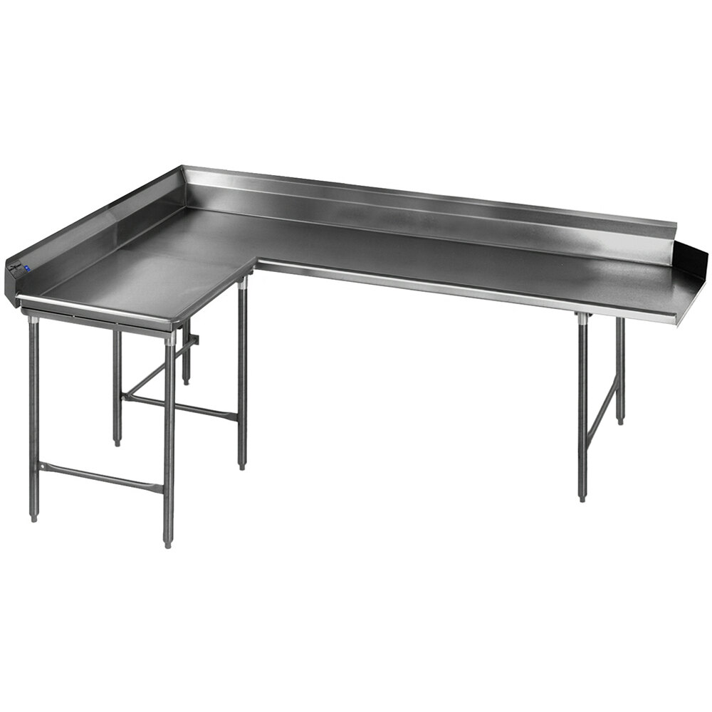Eagle Group CDTCL-96-16/3 96" Left Side 16 Gauge, Type 304 Stainless Steel Clean L-Shape Dishtable