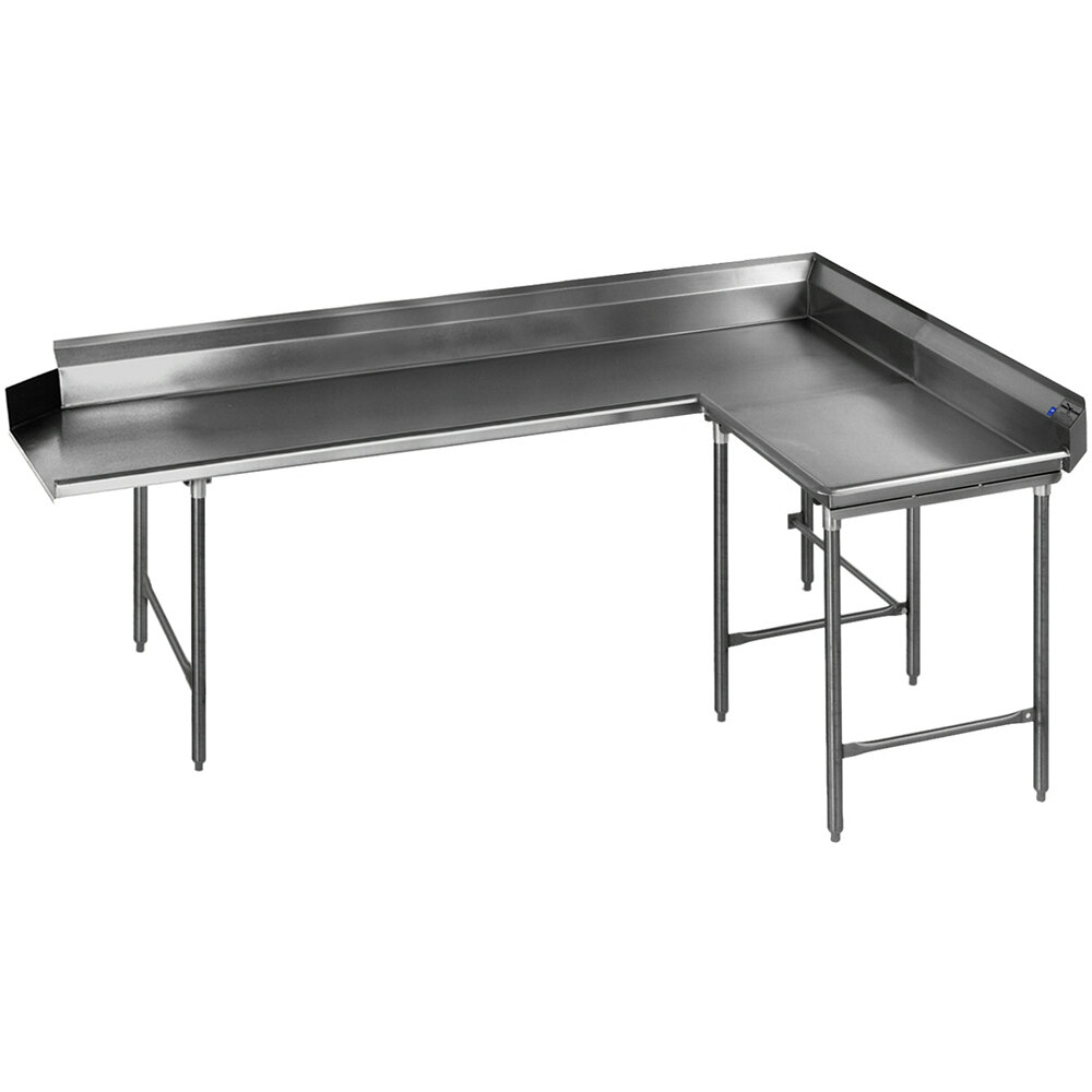 Eagle Group CDTCR-96-16/3 96" Right Side 16 Gauge, Type 304 Stainless Steel Clean L-Shape Dishtable