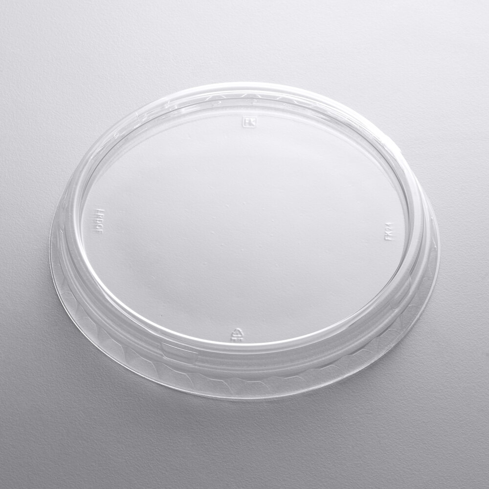 Fabri-Kal Alur Clear PET Plastic Round Deli Container Outer-Fit Lid - 50/Pack