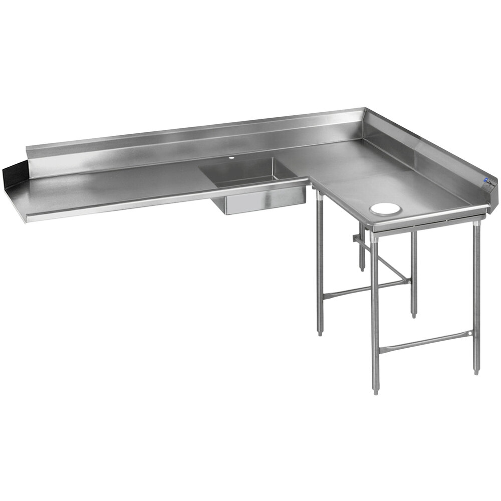 Eagle Group SDTCR-84-14/3 Spec-Master 84" 14 Gauge Stainless Steel Right Dishlanding Soil L-Shape Dishtable
