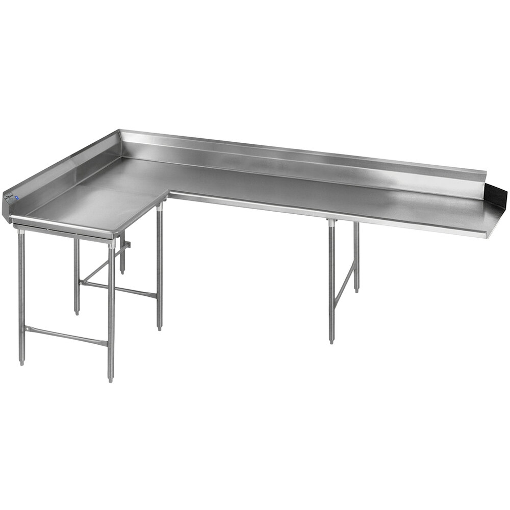 Eagle Group CDTCL-120-14/3 Spec-Master 120" 14 Gauge Stainless Steel Left Corner Clean L-Shape Dishtable