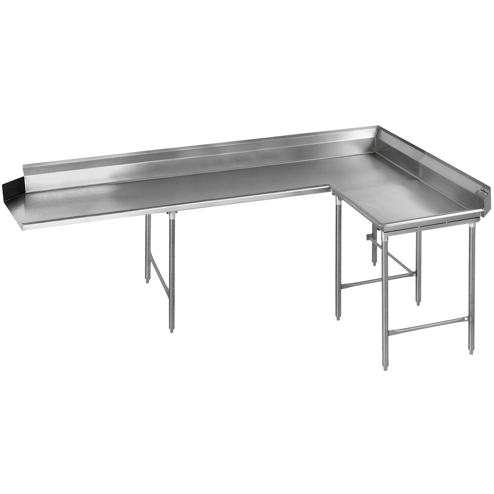 Eagle Group CDTCR-120-14/3 Spec-Master 120" 14 Gauge Stainless Steel Right Corner Clean L-Shape Dishtable