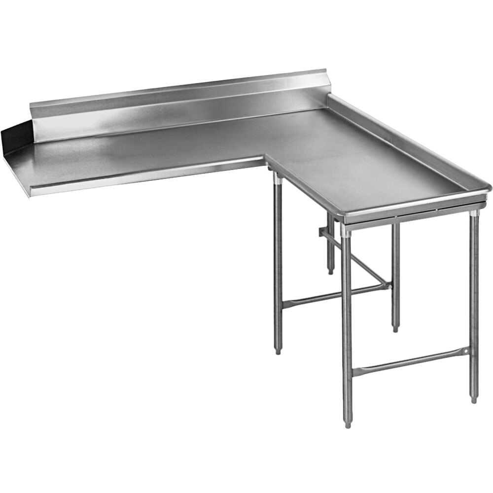 Eagle Group CDTCIR-60-14/3 60" Right Side 14 Gauge, Type 304 Stainless Steel Clean L-Shape Dishtable