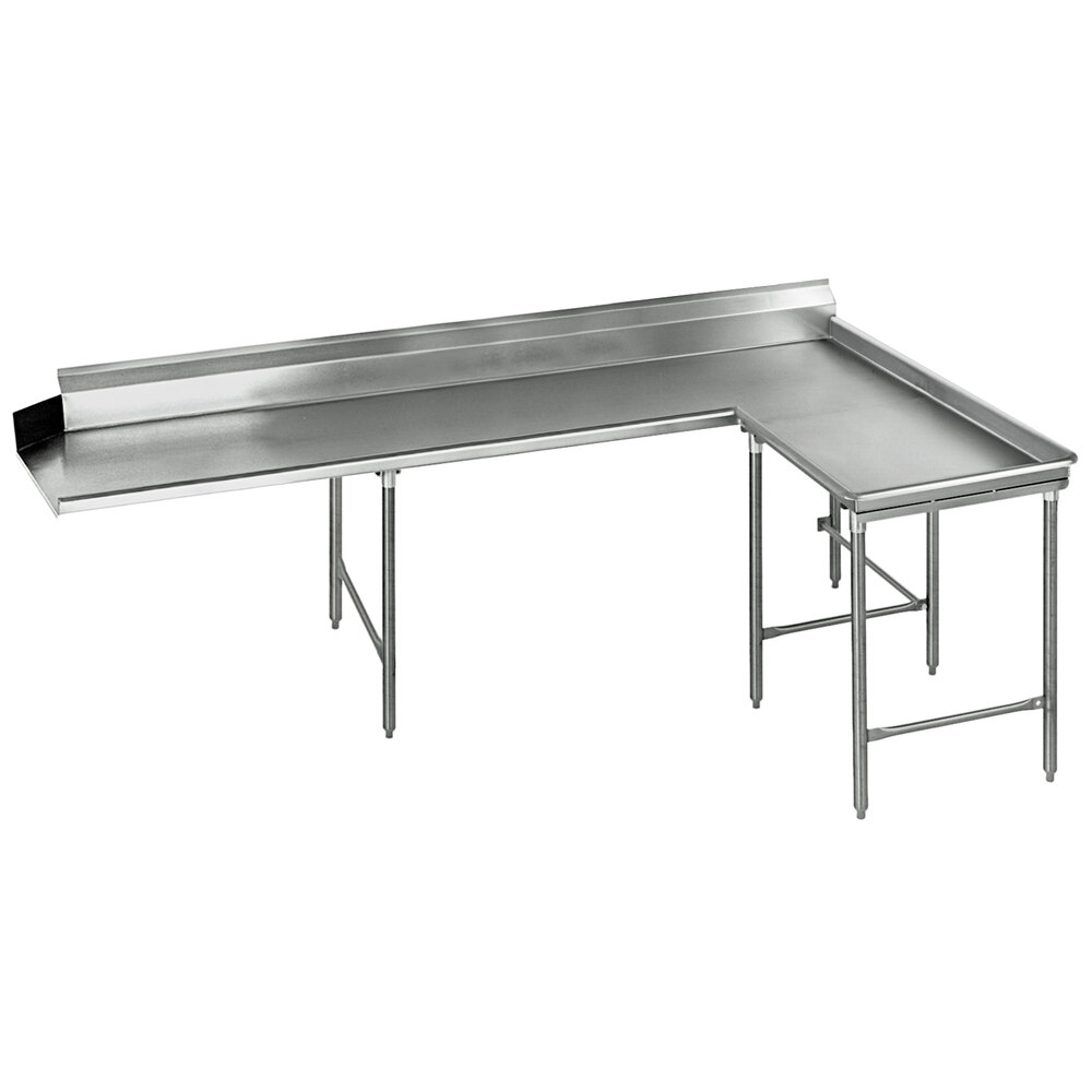 Eagle Group CDTCIR-120-14/3 120" Right Side 14 Gauge, Type 304 Stainless Steel Clean L-Shape Dishtable