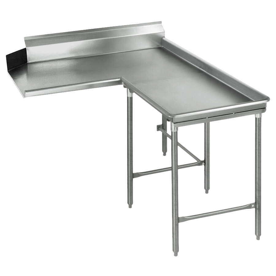 Eagle Group CDTCIR-48-14/3 48" Right Side 14 Gauge, Type 304 Stainless Steel Clean L-Shape Dishtable