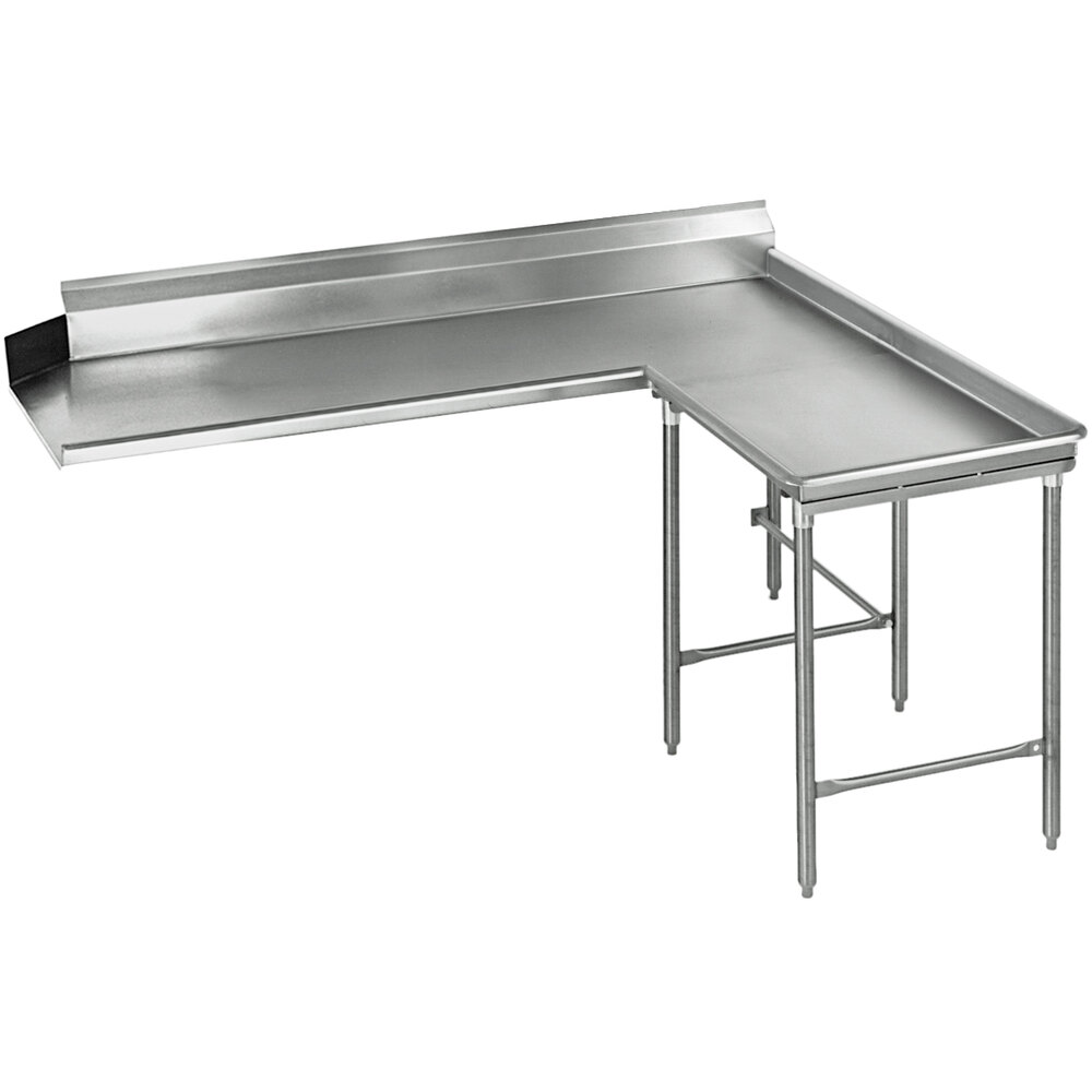 Eagle Group CDTCIR-72-16/3 72" Right Side 16 Gauge, Type 304 Stainless Steel Clean L-Shape Island Dishtable