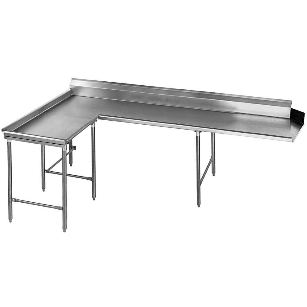 Eagle Group CDTCIL-120-16/3 120" Left Side 16 Gauge, Type 304 Stainless Steel Clean L-Shape Island Dishtable
