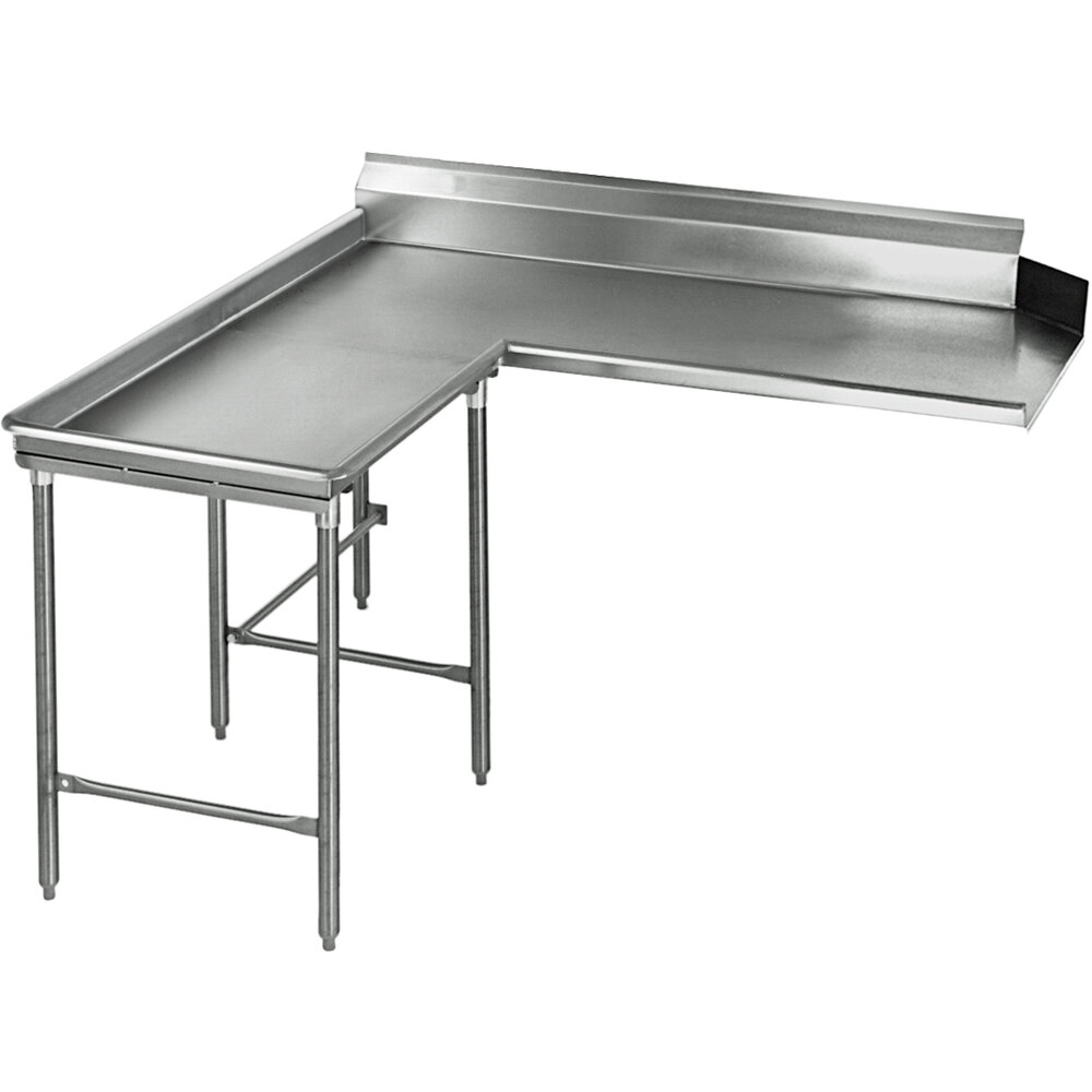 Eagle Group CDTCIL-60-14/3 60" Left Side 14 Gauge, Type 304 Stainless Steel Clean L-Shape Dishtable
