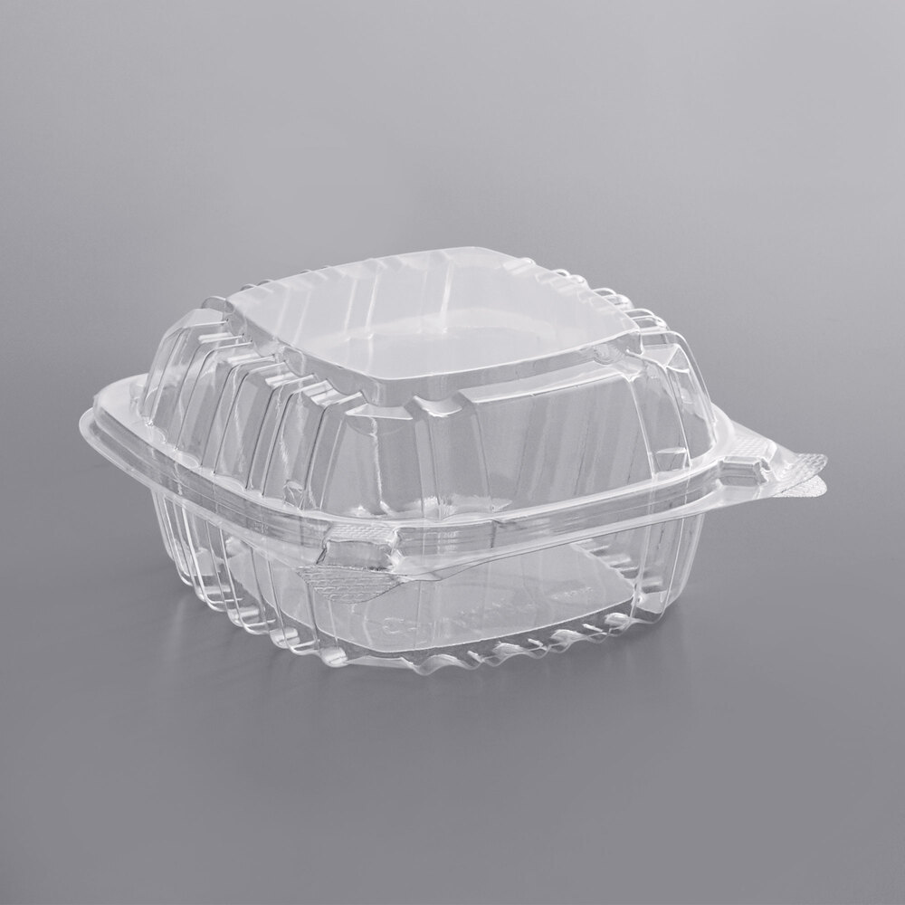 Dart C53PST1 ClearSeal Hinged Lid Plastic Container 5 3/8" x 5 1/4" x 2 5/8" - 500/Case