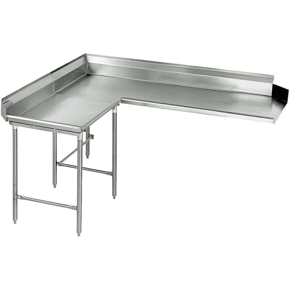 Eagle Group CDTCL-72-16/4 72" Left Side 16 Gauge, Type 430 Stainless Steel Clean L-Shape Dishtable