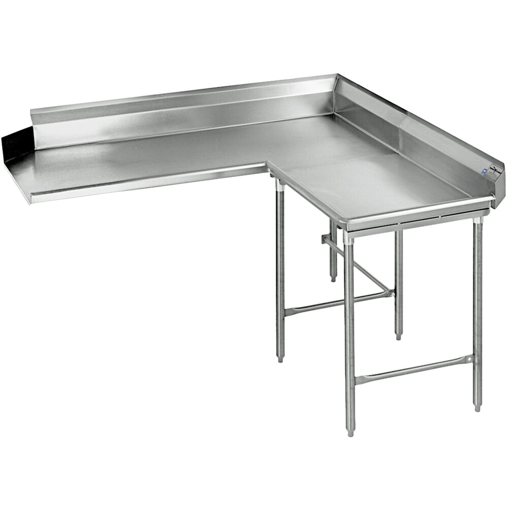 Eagle Group CDTCR-60-16/4 60" Right Side 16 Gauge, Type 430 Stainless Steel Clean L-Shape Dishtable