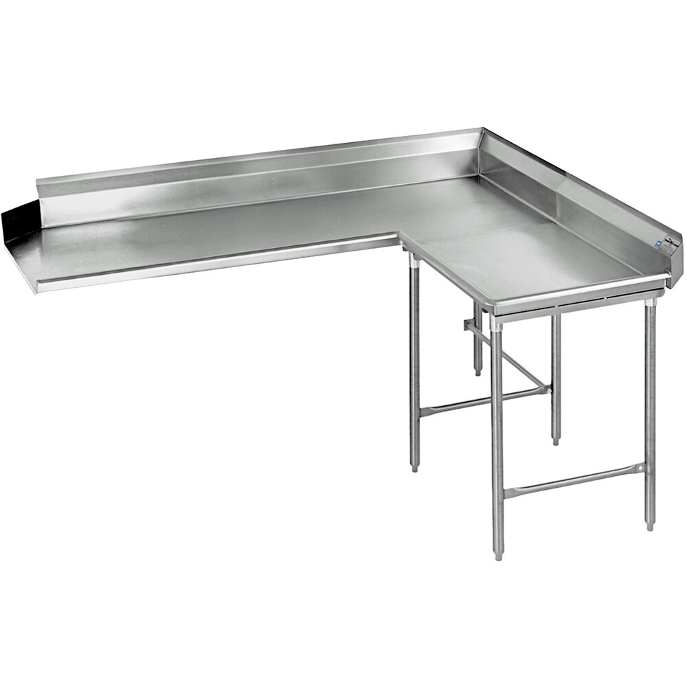Eagle Group CDTCR-72-16/4 72" Right Side 16 Gauge, Type 430 Stainless Steel Clean L-Shape Dishtable